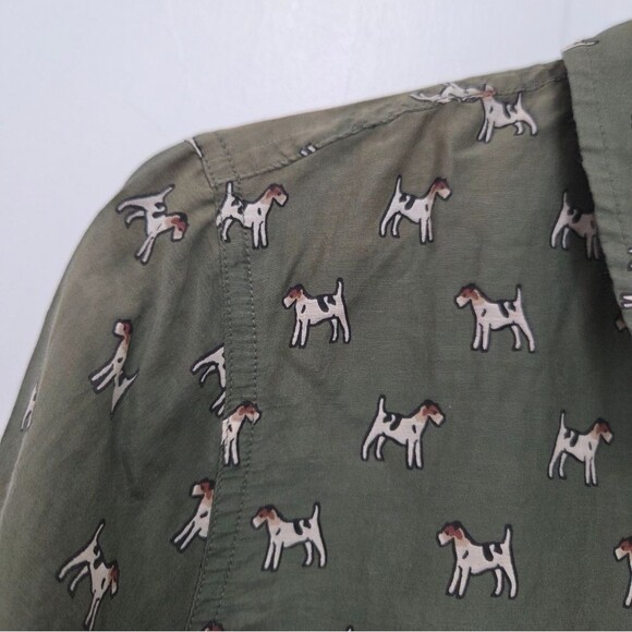 J. Crew Green Blouse with Dog Print - Picture 12 of 12